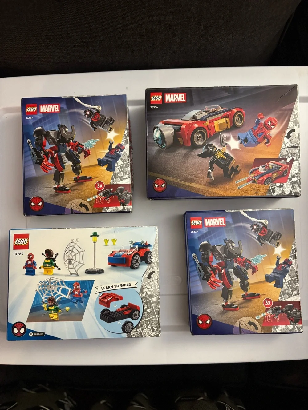Lego Marvel Spider-Man Red and Blue Vehicles & Mech Playsets Bundle